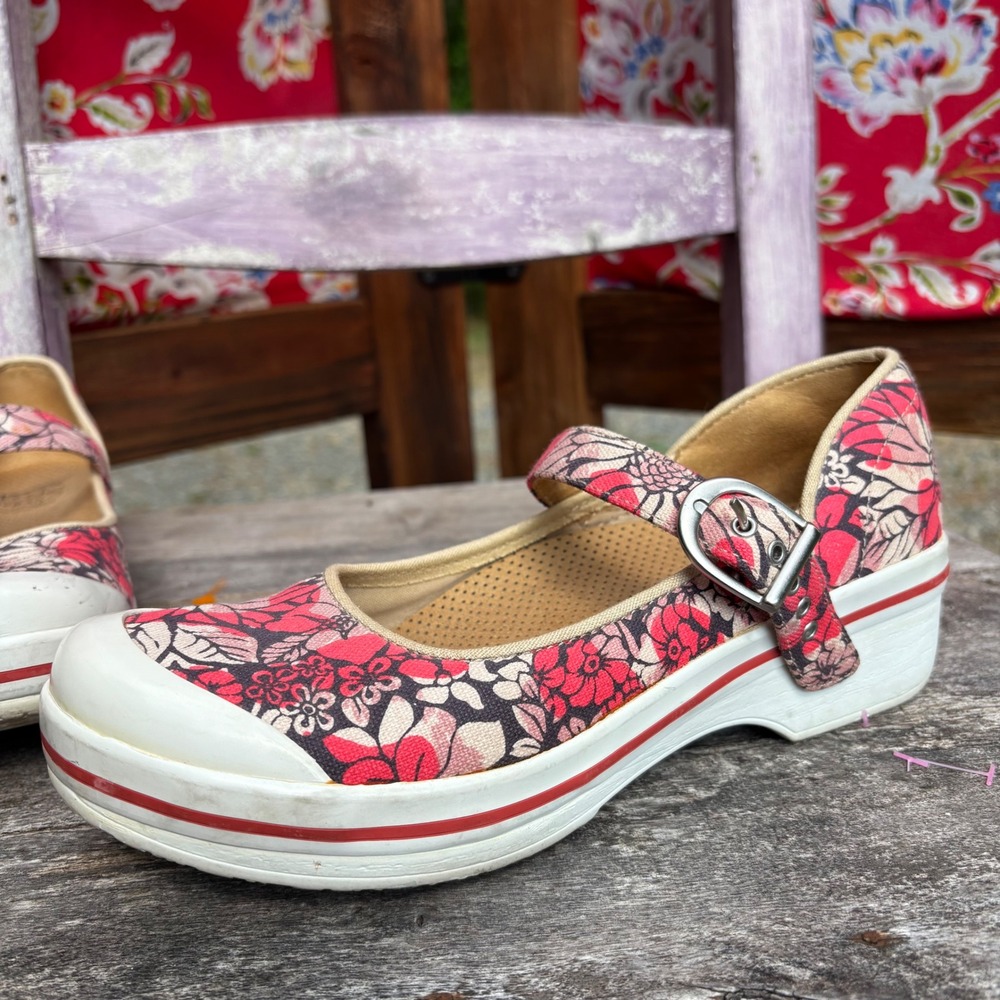 Dansko Pink Floral Valerie Mary Jane Buckle Shoes Boho Chic Size EU 38 US 7.5-8 - Picture 9 of 10